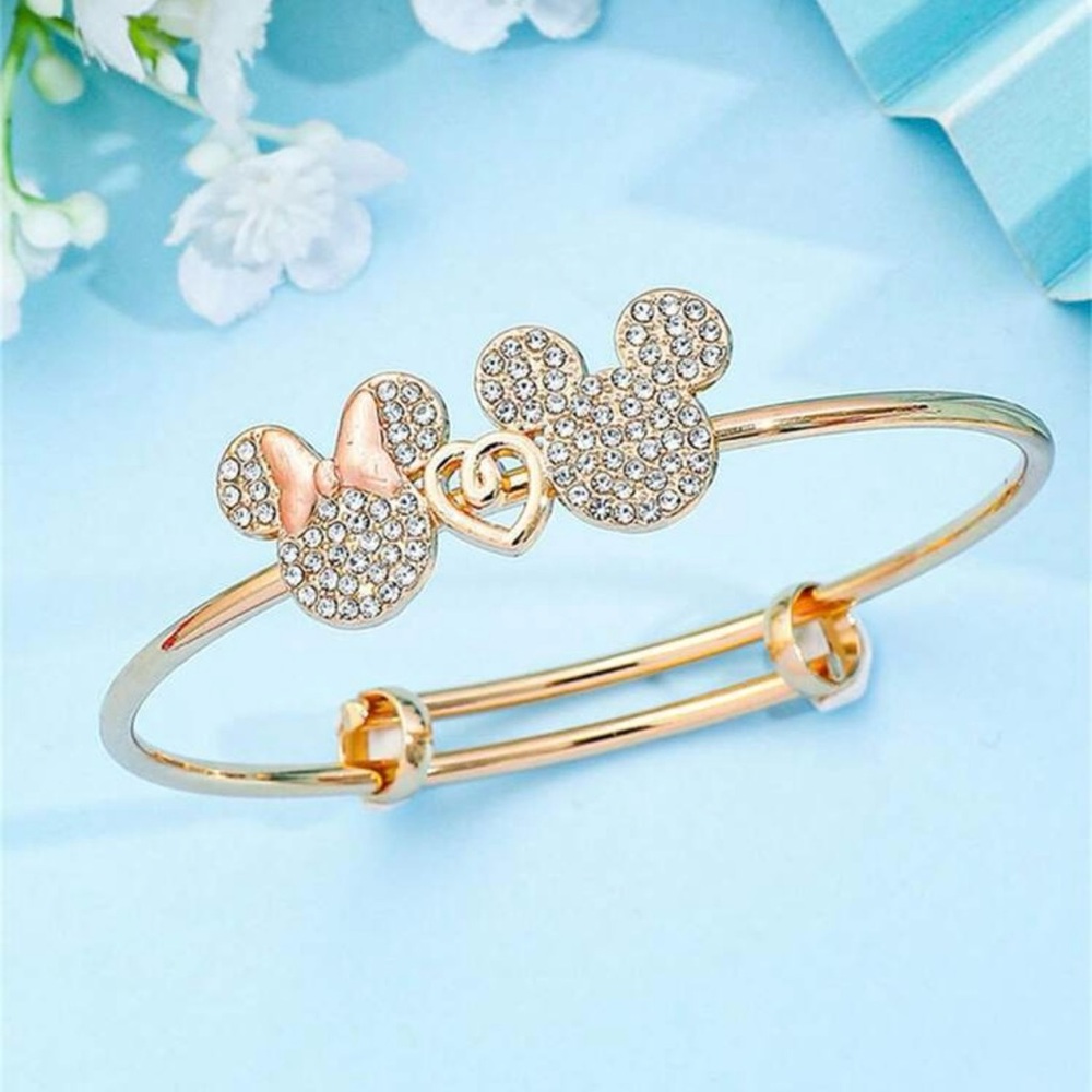 Gold Mickey Mouse Bangle Bracelet